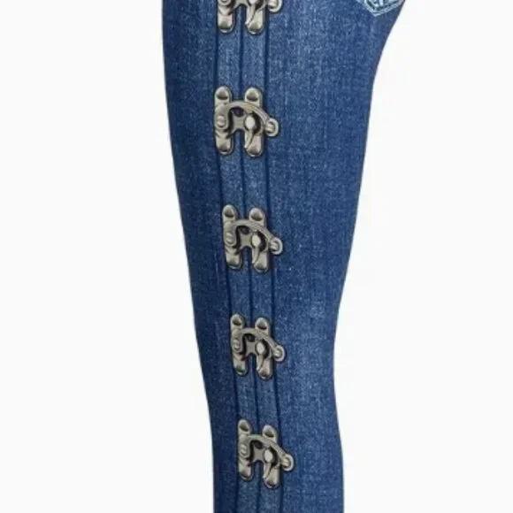 New! Corset Lace Faux Denim 2-Piece Set – Size 6 Medium – NWT - Picture 11 of 16